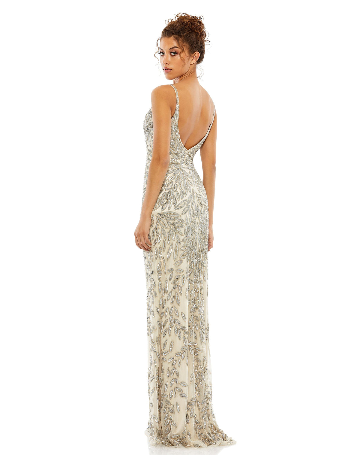Mac Duggal 5107-SilverNude-BK