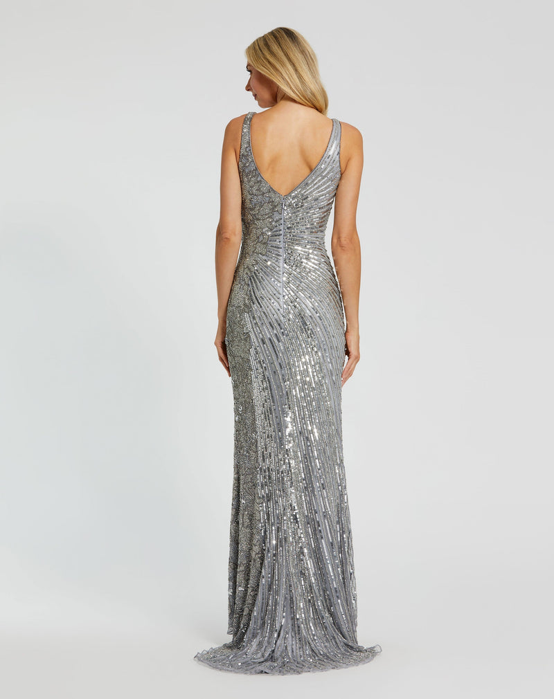 Mac Duggal 5473-Silver-BK