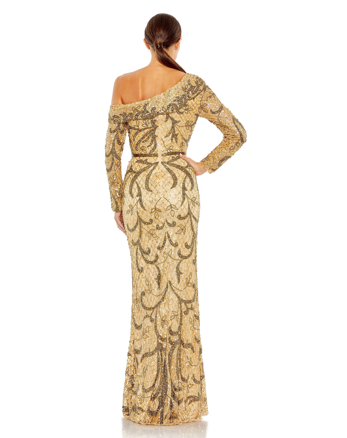 Mac Duggal 5639-GoldNude-BK