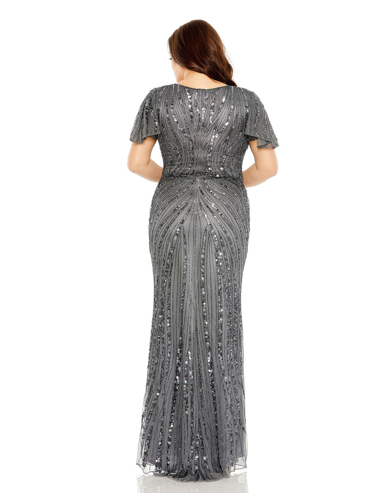 Mac Duggal 5945-Pewter-BK
