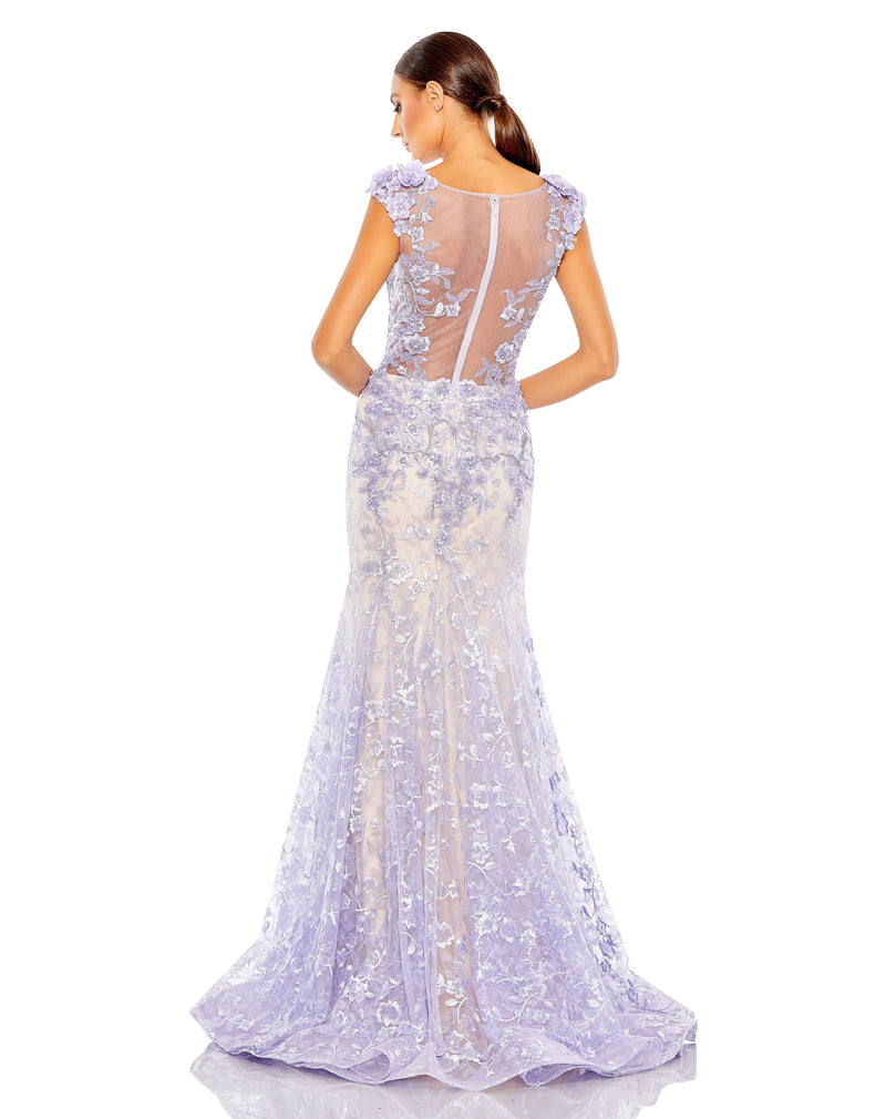 Mac Duggal 79357-LilacNude-BK