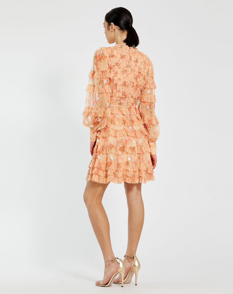 Mac Duggal 8094-PeachMulti-BK