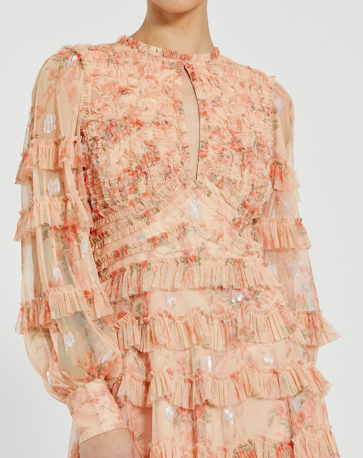 Mac Duggal 8094-PeachMulti-CL