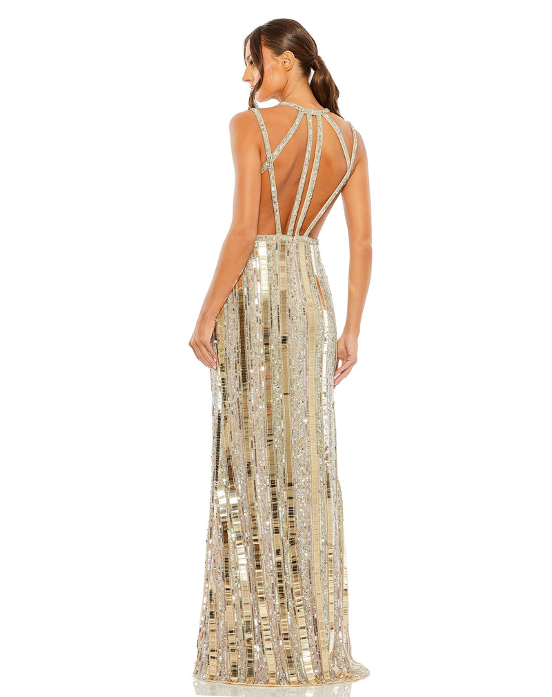 Mac Duggal 93981-NudeSilver-BK
