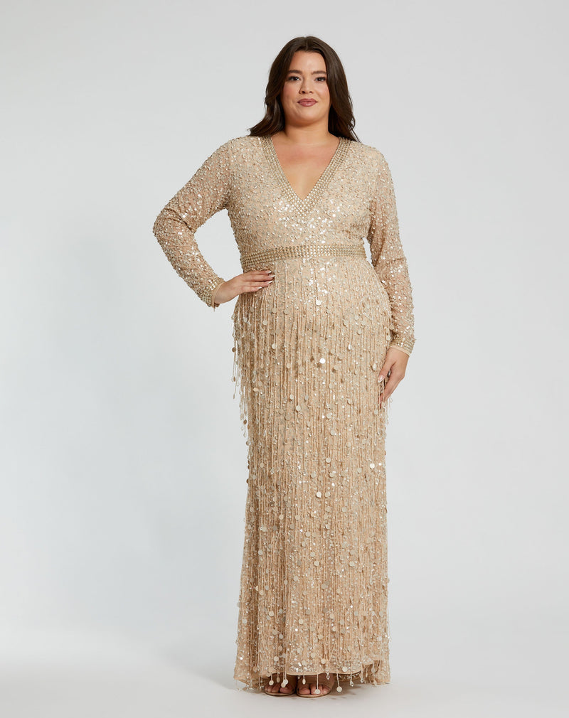 Mac Duggal 94074-NudeGold-AB