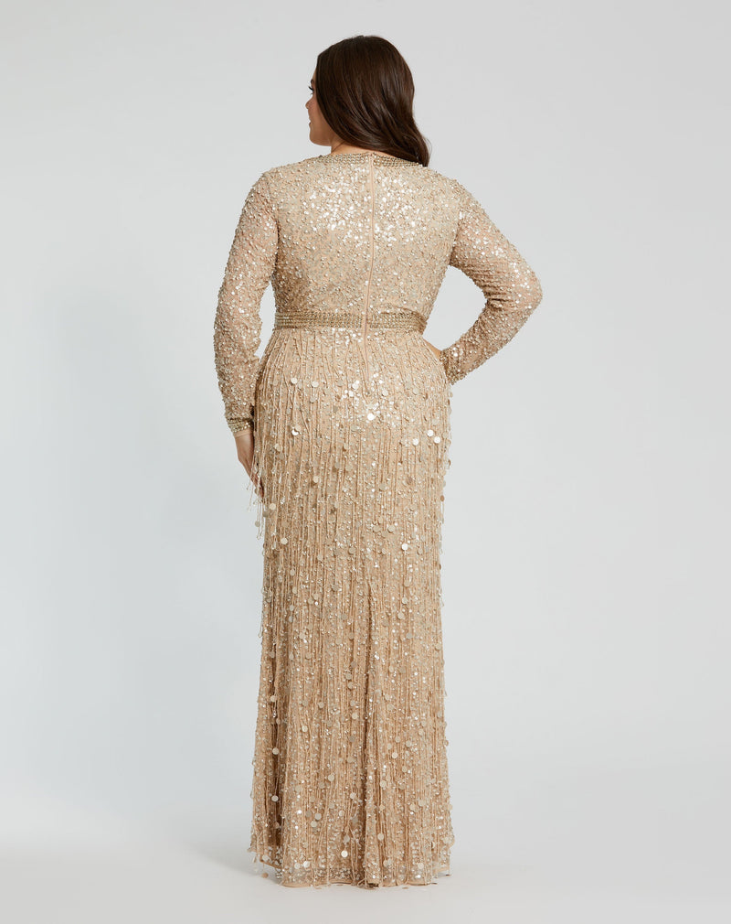 Mac Duggal 94074-NudeGold-BK