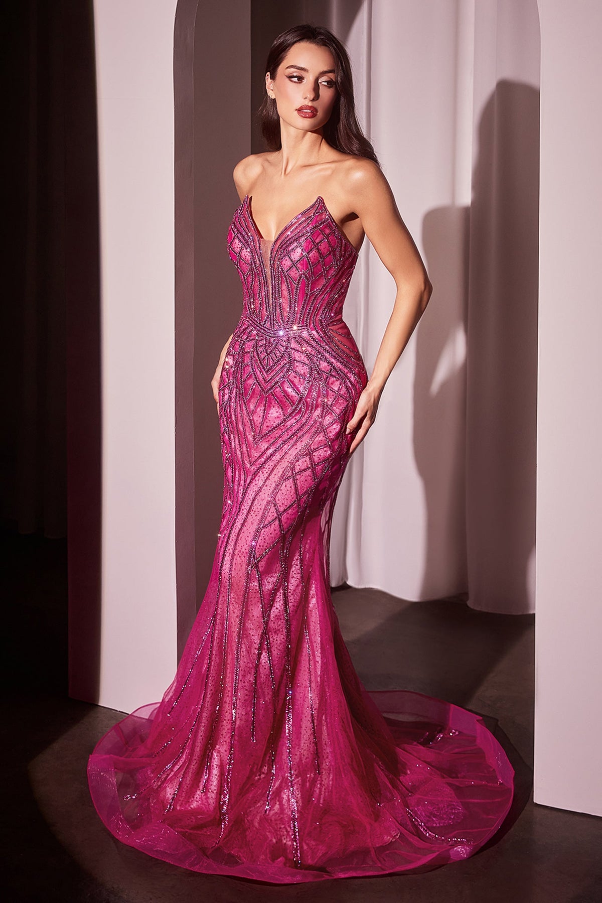 Ladivine by Cinderella Divine CC6018_FUCHSIA_1