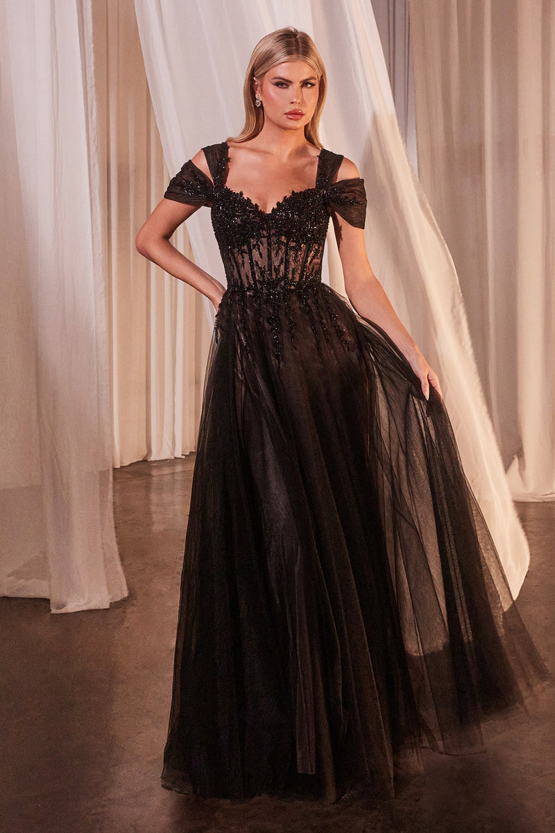 Ladivine by Cinderella Divine CD0237_BLACK_NUDE_FRONT