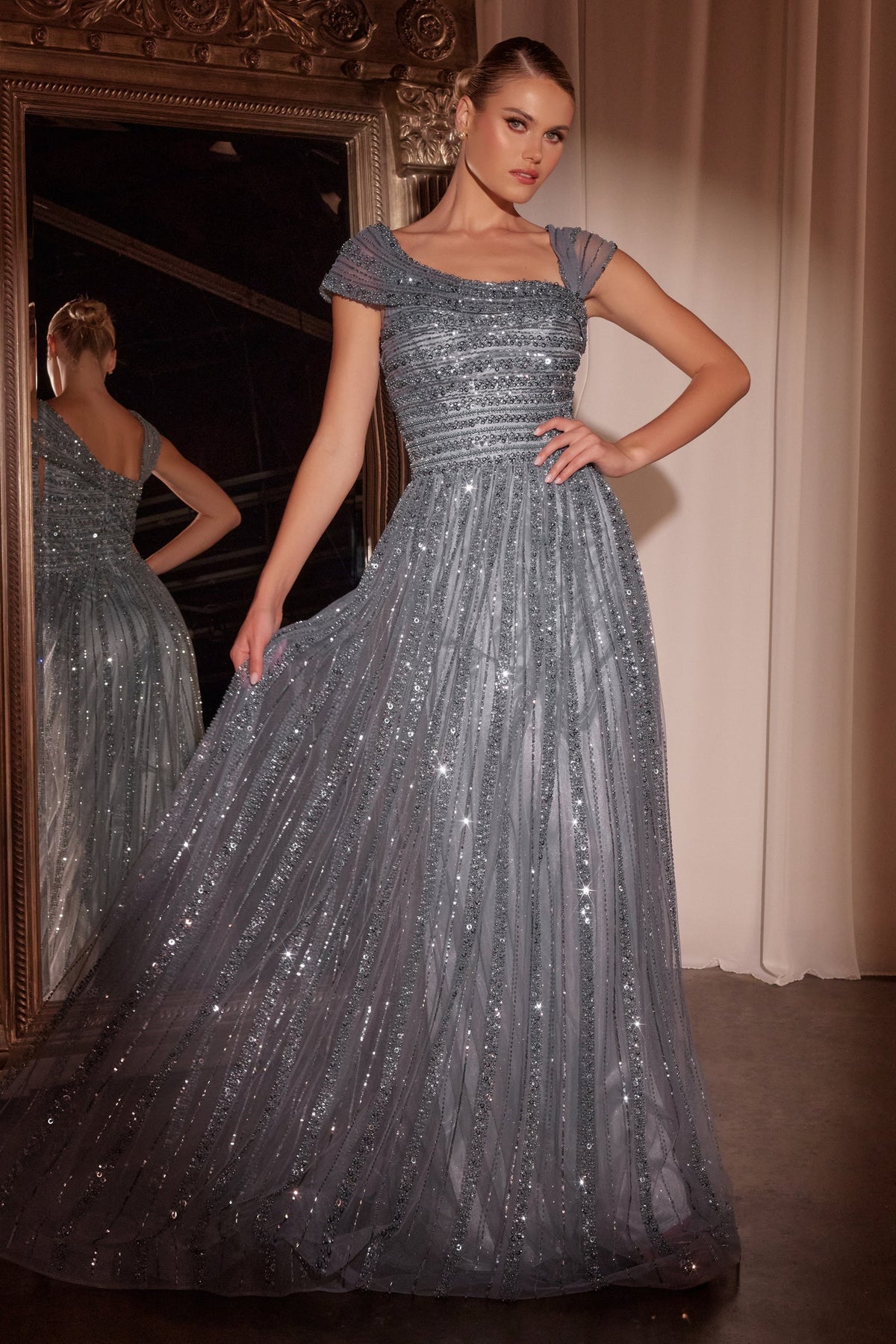 Ladivine by Cinderella Divine CD0238_SMOKY--BLUE_FRONT