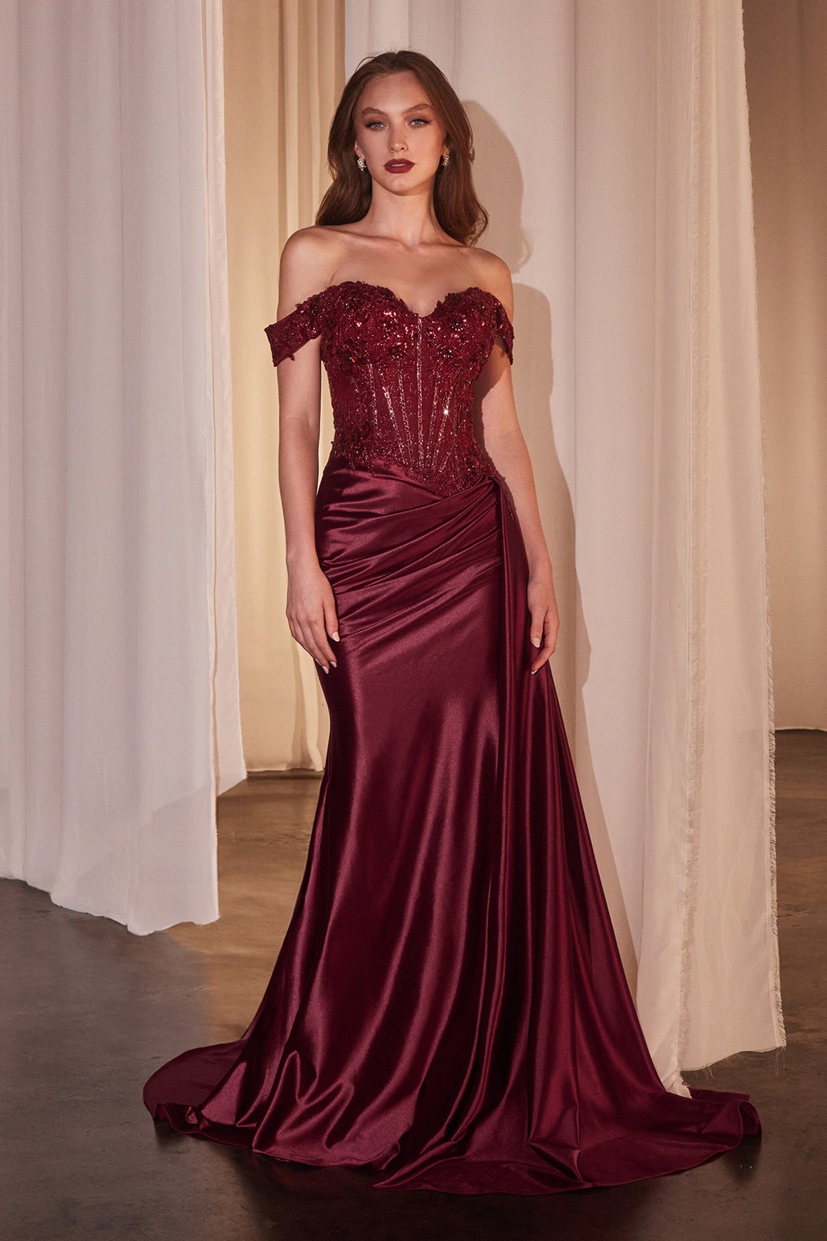 Ladivine by Cinderella Divine CD803_BURGUNDY_FRONT
