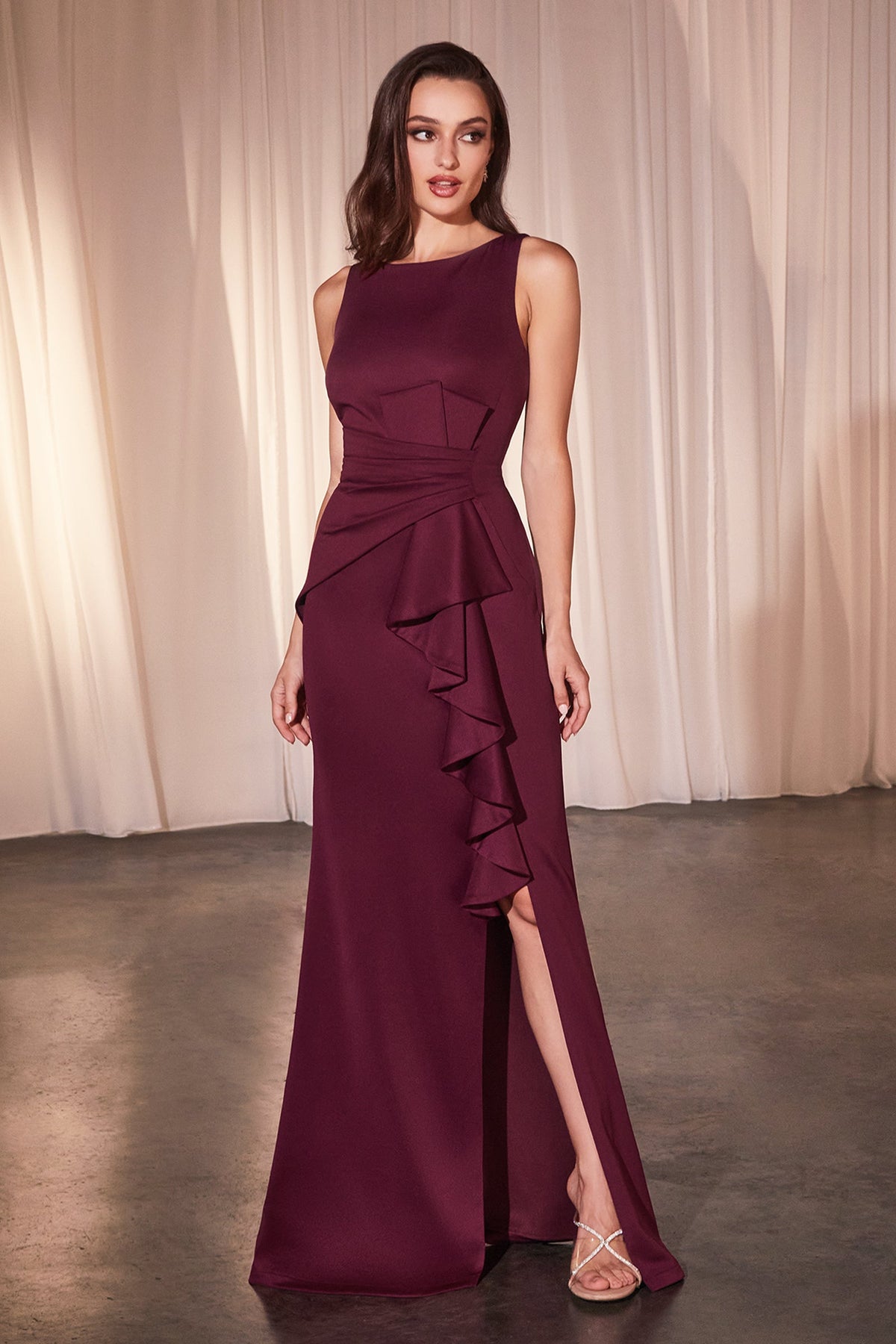 Ladivine by Cinderella Divine CH377_BURGUNDY_FRONT