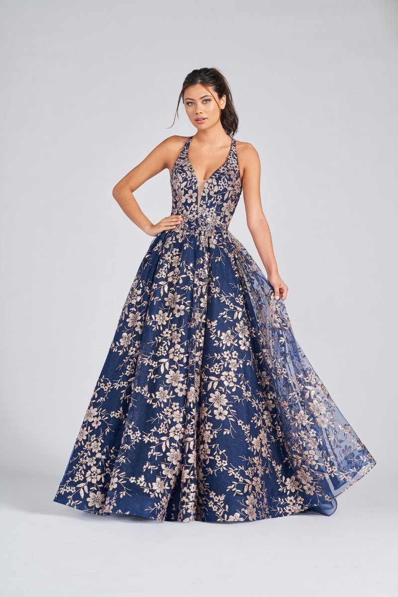 Colette by Daphne CL12223_NAVY_BLUE_GOLD_FRONT