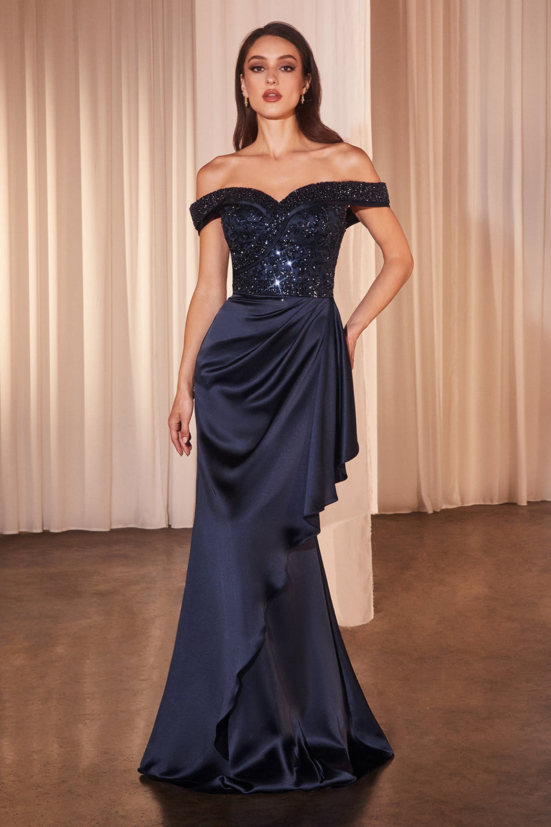 Ladivine by Cinderella Divine CR877_NAVY_FRONT