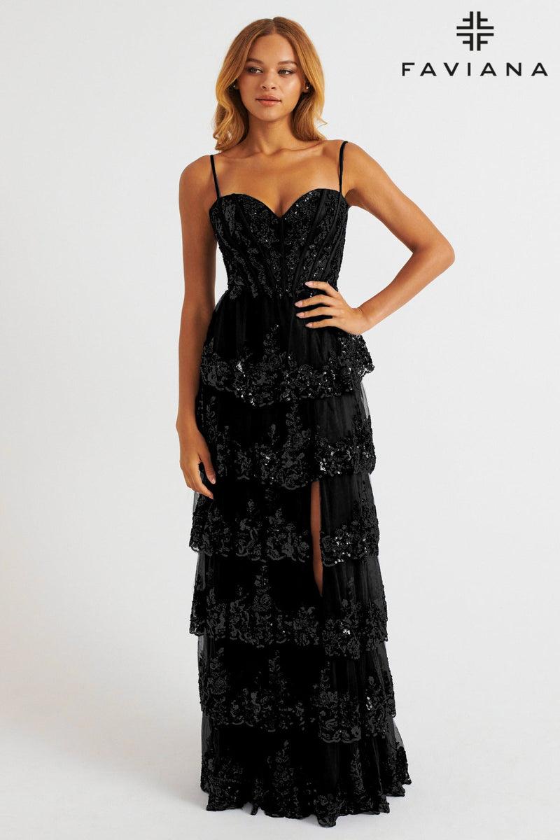 Faviana E11087_BLACK_FRONT_1