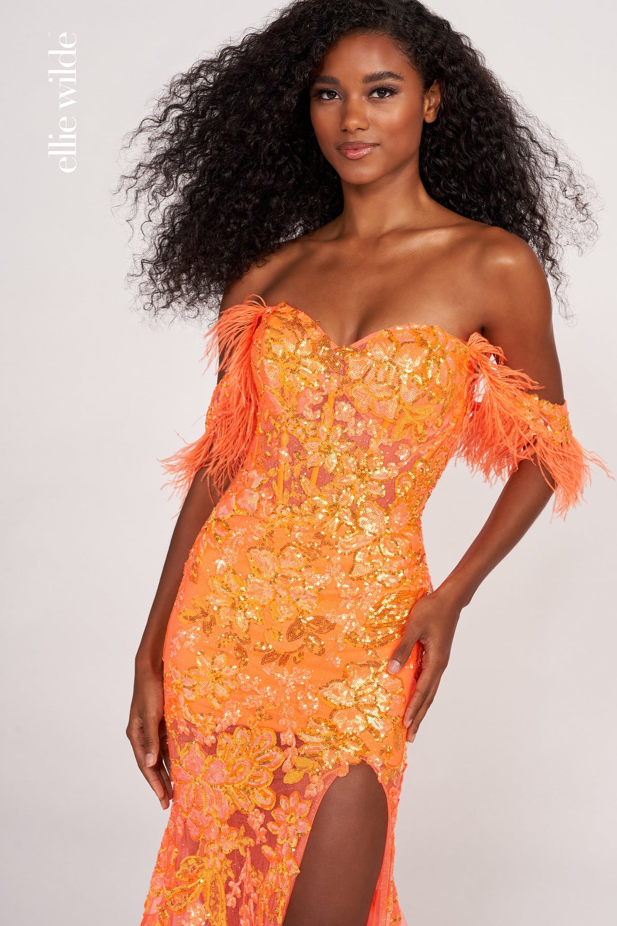 Ellie Wilde EW34034-orange-f-c