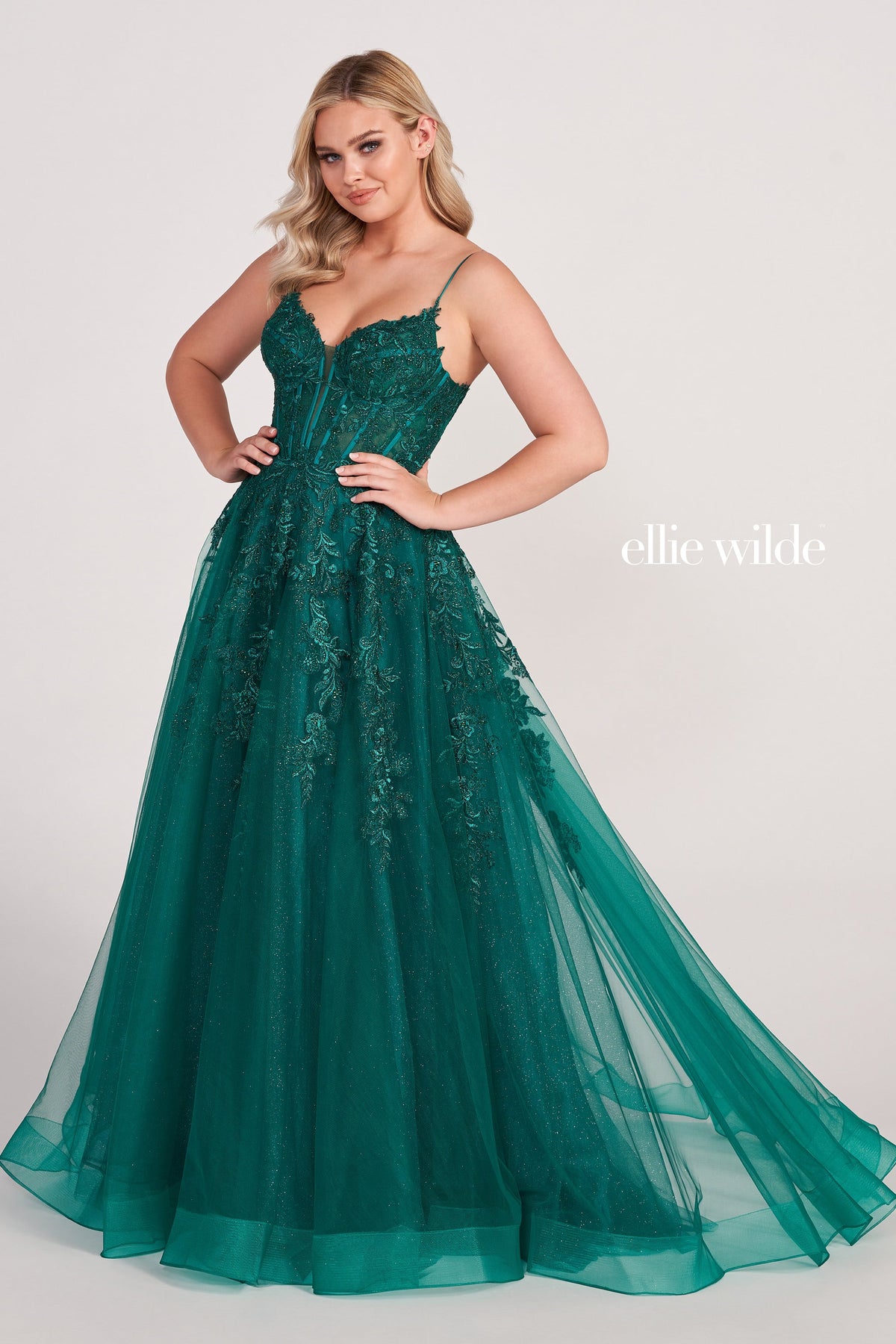 Ellie Wilde EW34036-emerald-f