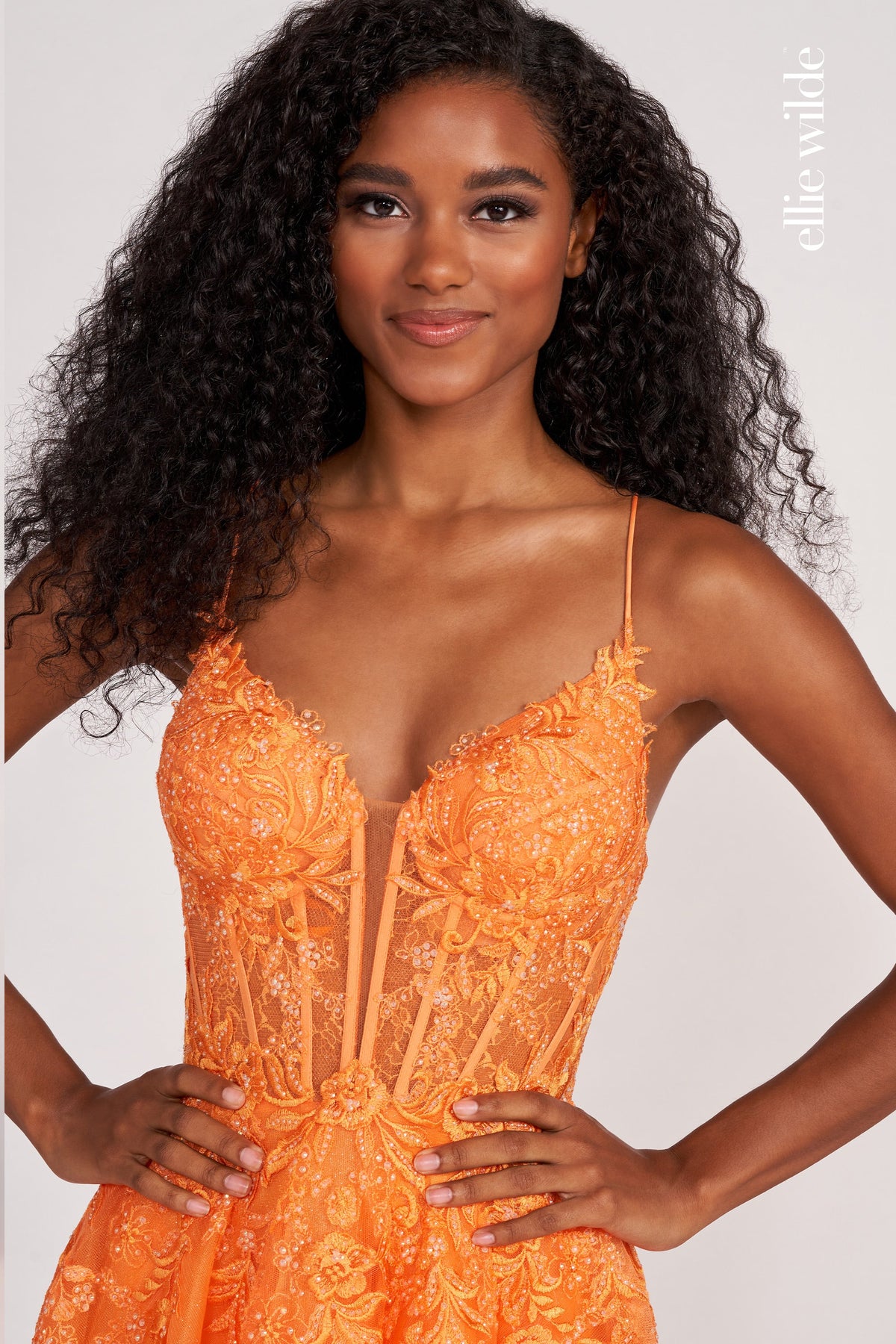 Ellie Wilde EW34036-orange-f-c