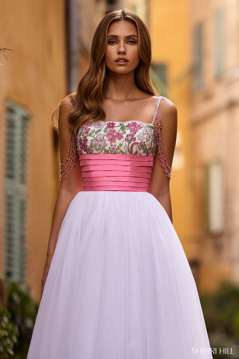 Sherri Hill Sherri-Hill-57103-ivory-pink-56010