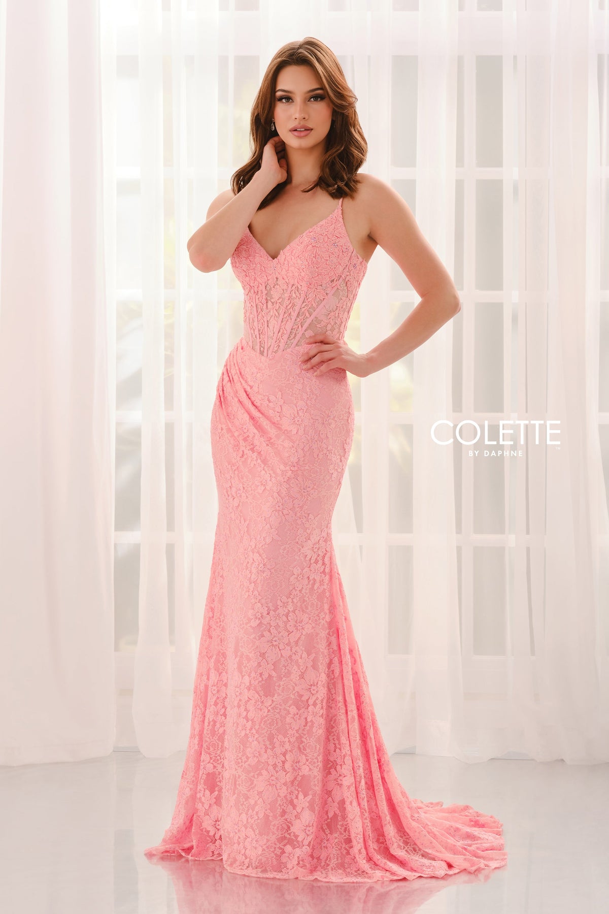 Colette by Daphne CL6155-coral-pink-a
