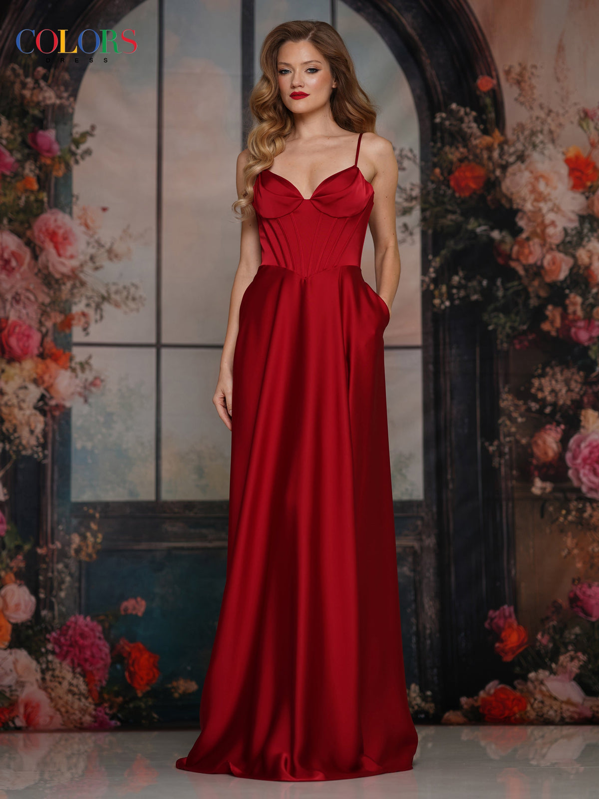 Colors Dress 3743_WINE_F1