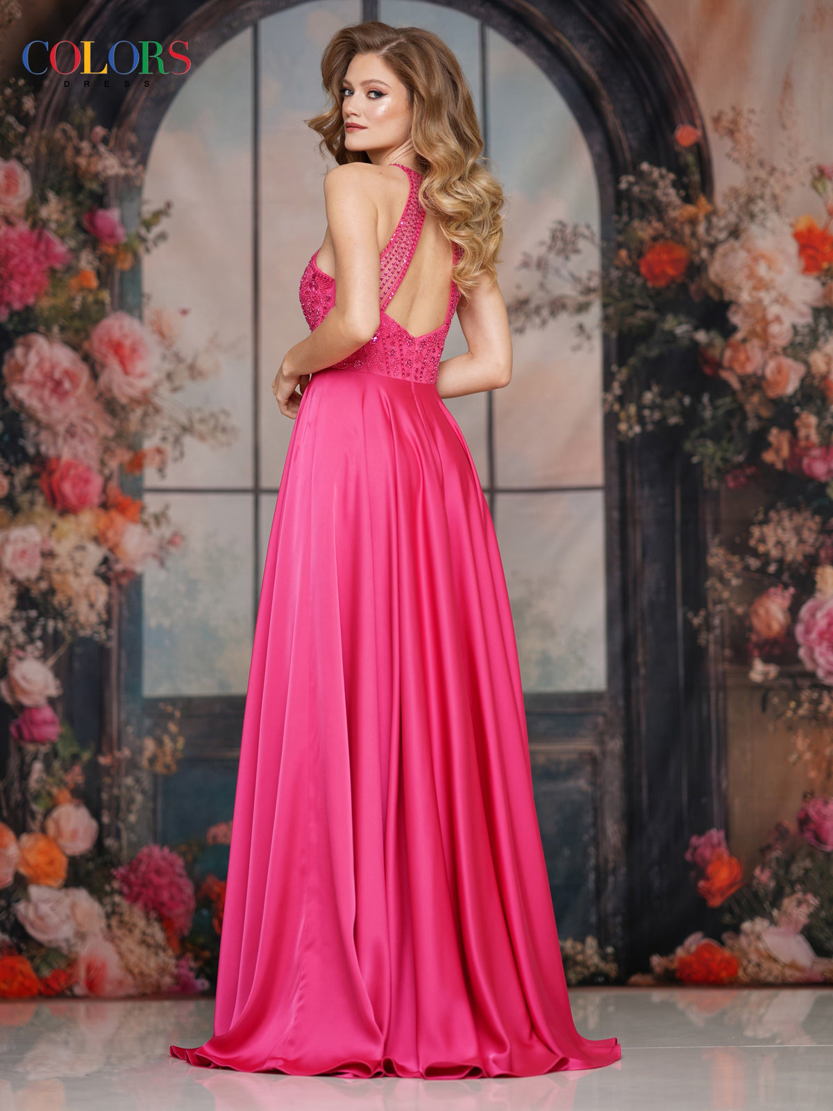 Colors Dress 3822_HOT_PINK_B1