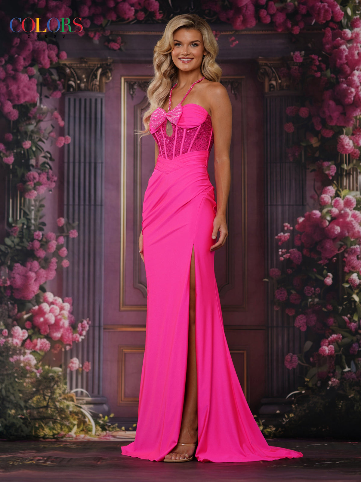 Colors Dress 3832_HOT_PINK_F1