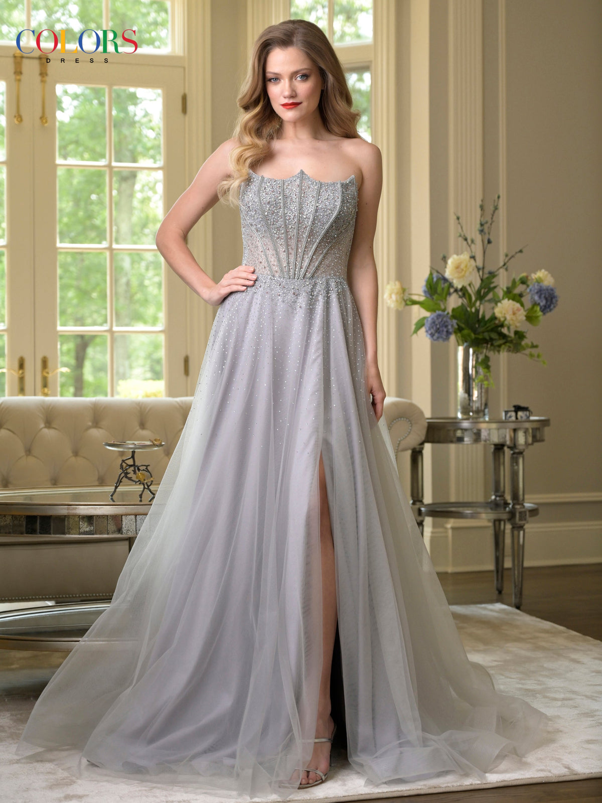 Colors Dress 3879_SILVER_F2