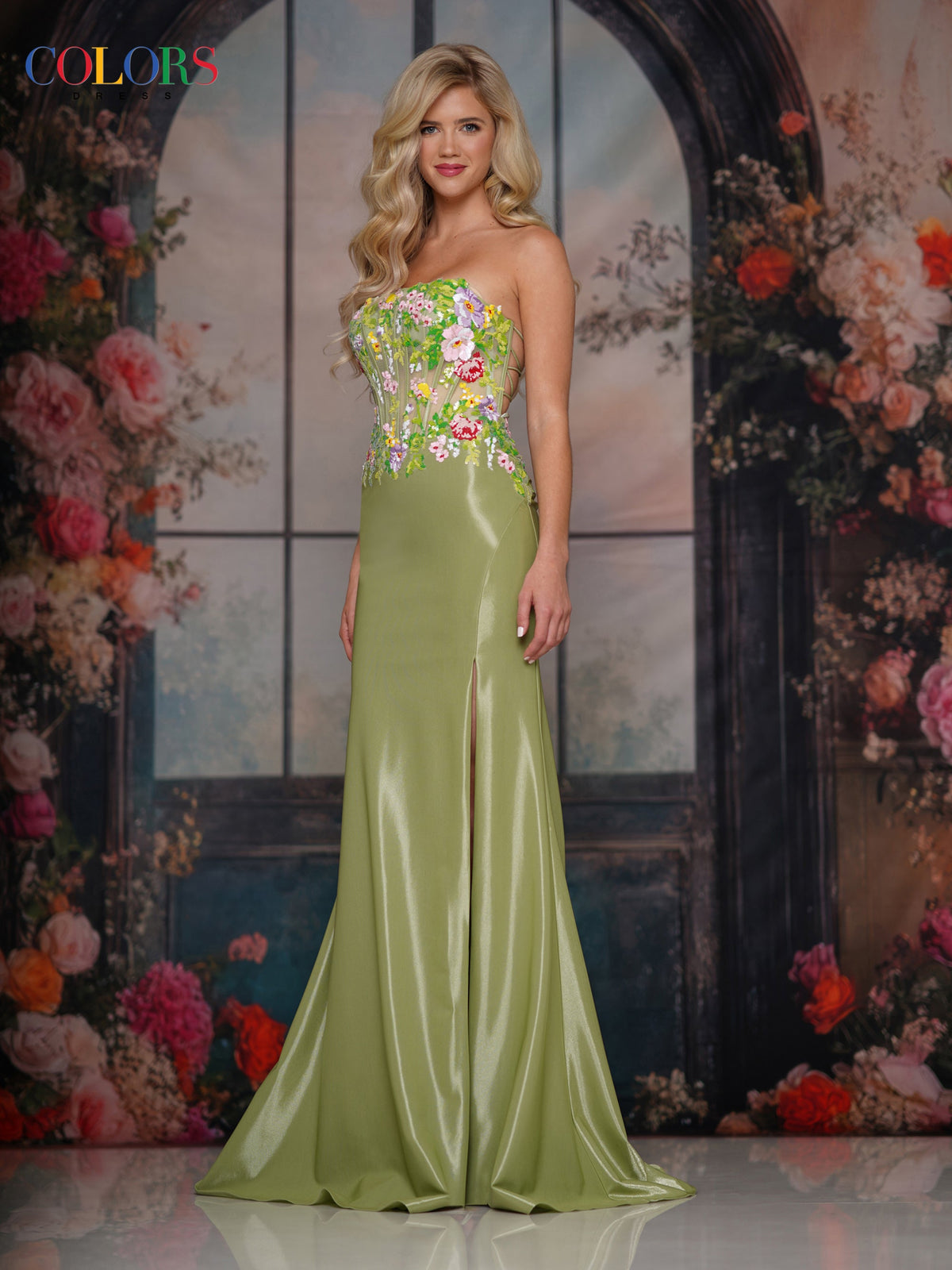 Colors Dress 3911_GREEN_F1