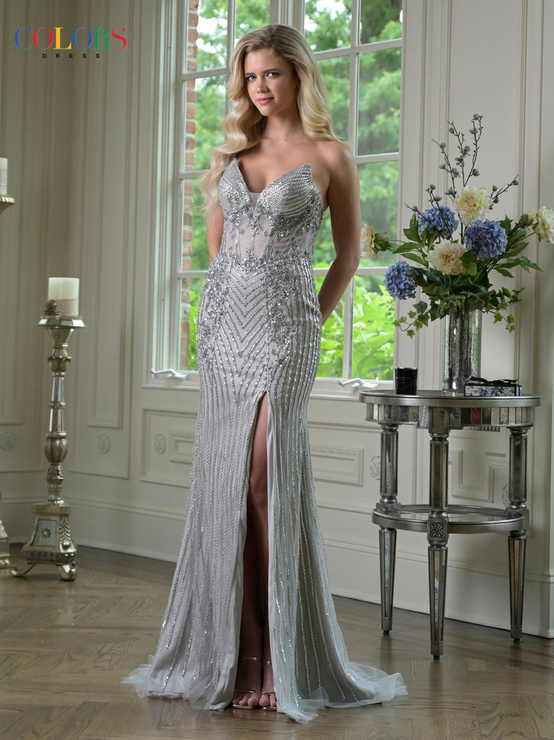 Colors Dress 3913_SILVER_F1
