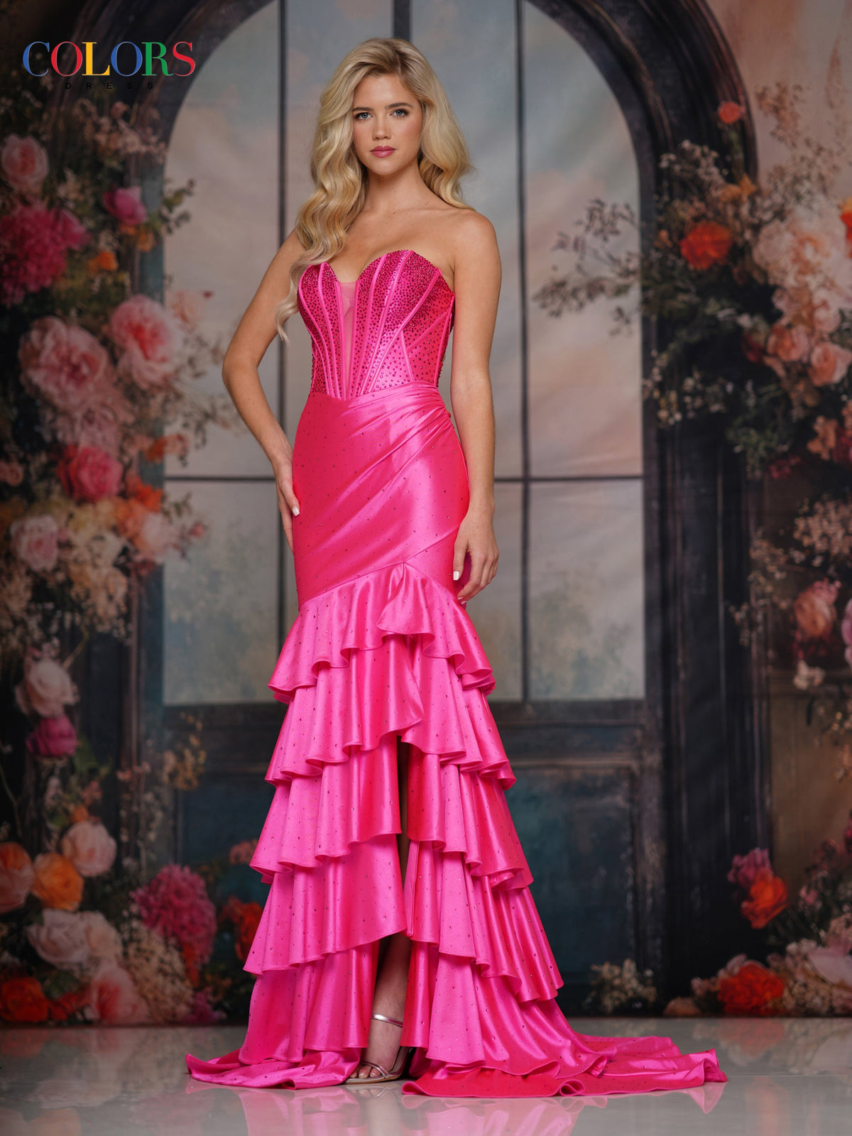 Colors Dress 3925_HOT_PINK_F1