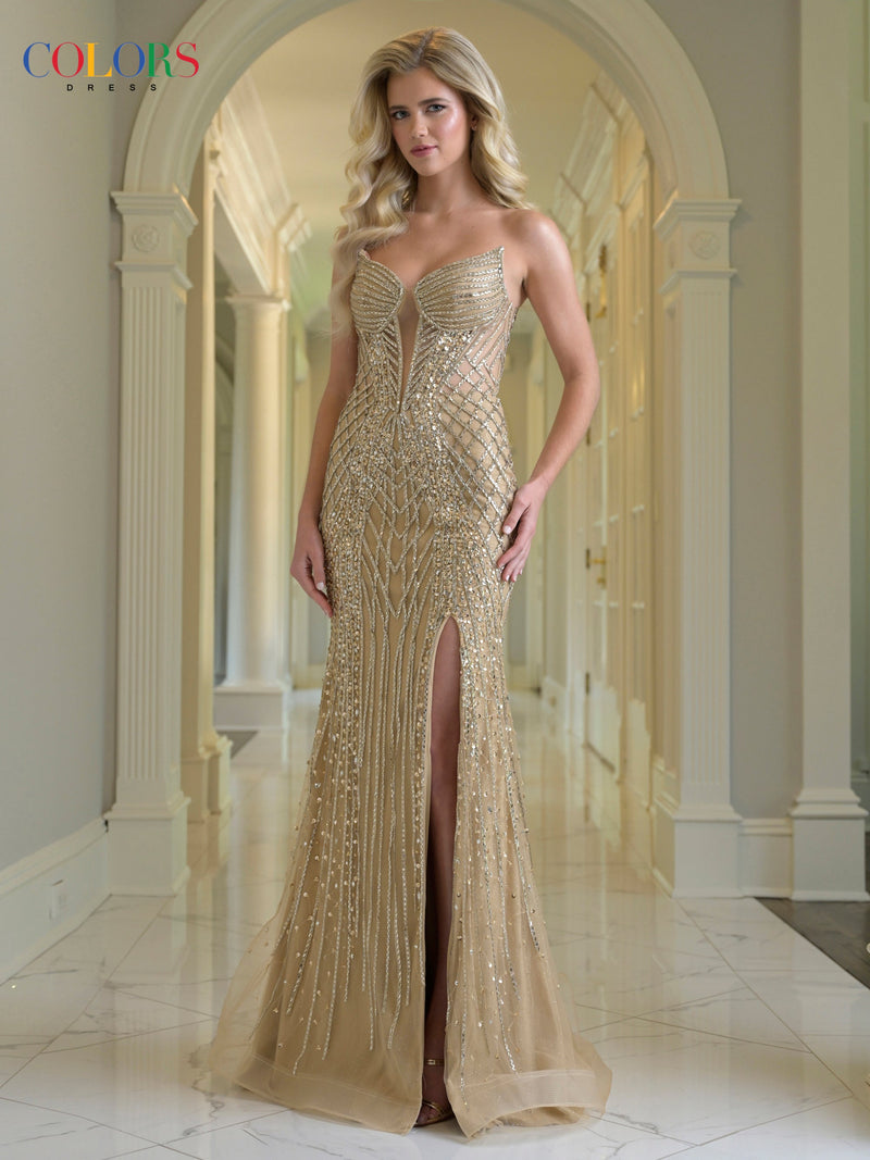 Colors Dress 3940_GOLD_F1