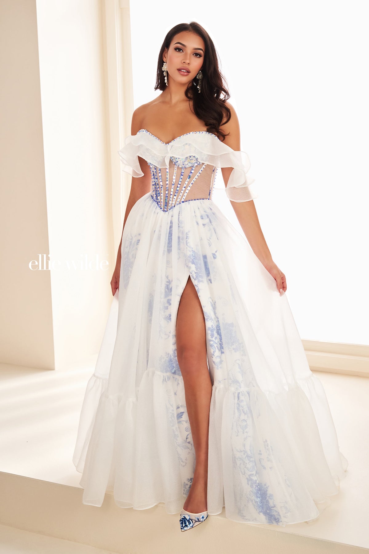 Ellie Wilde EW37029-ivory-blue-d
