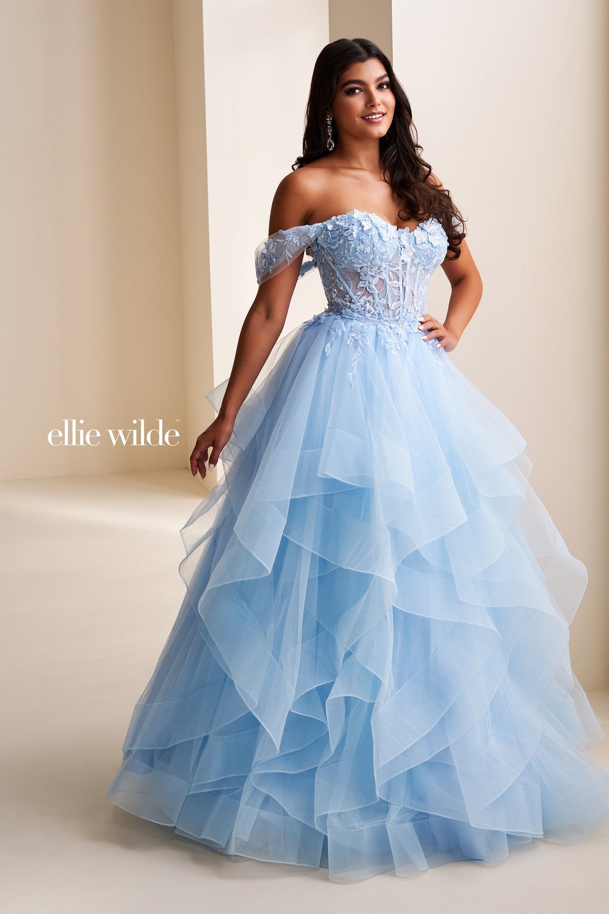 Ellie Wilde EW37201 Prom Gown with Lace-Up Back After Five Fashion Ellie Wilde EW37201 Prom Gown with Lace-Up Back After Five Fashion