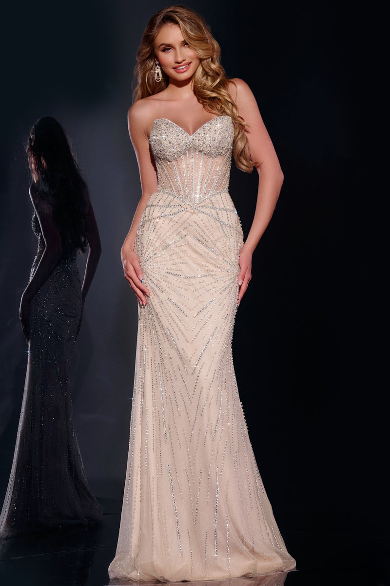 Jovani 42206-SILVER-NUDE-F1