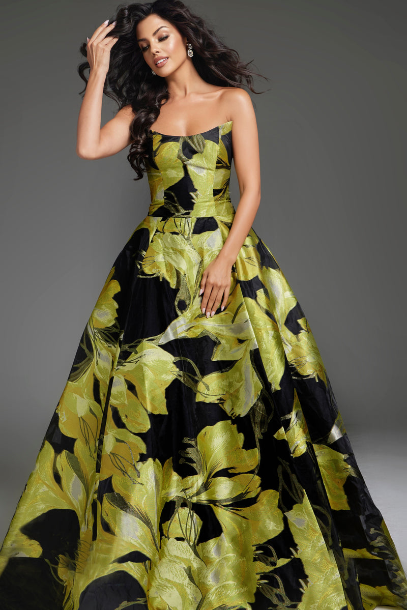 Jovani 42435-YELLOW-BLACK-F1