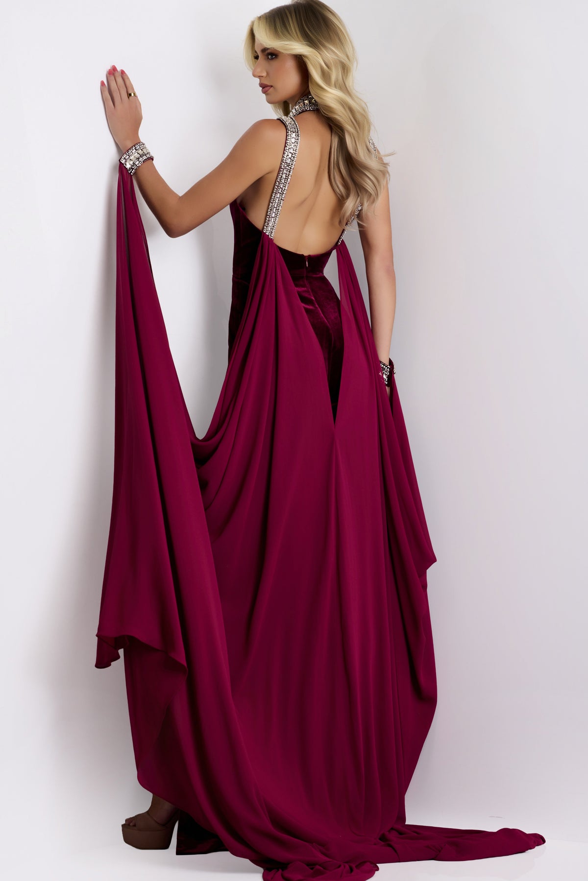 Jovani 43699-18655-BURGUNDY-B1