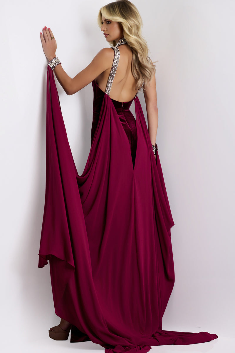 Jovani 43699-18655-BURGUNDY-B1