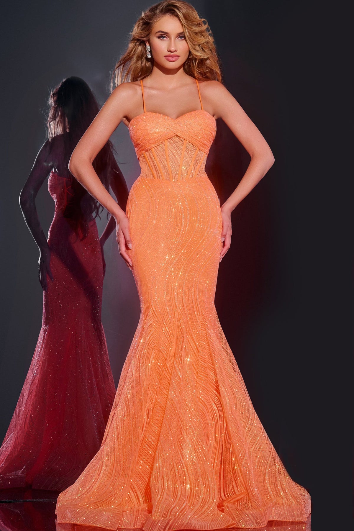 Jovani 44208-ORANGE-F1