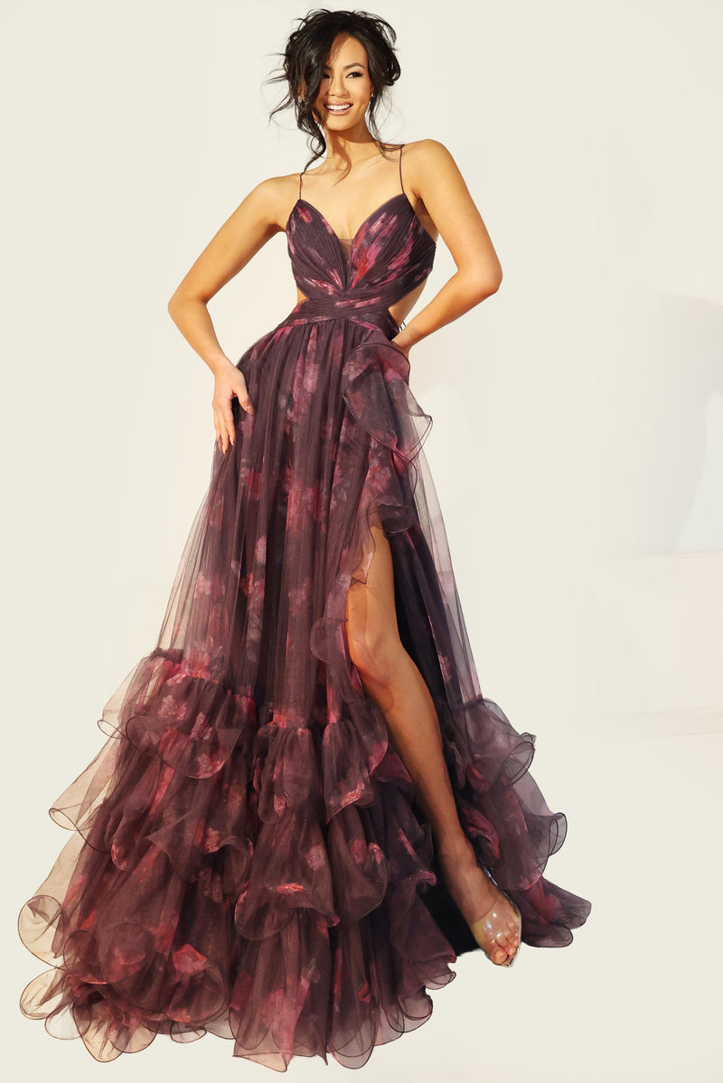Jovani 45712-BLACK-RED_PRINT-F1