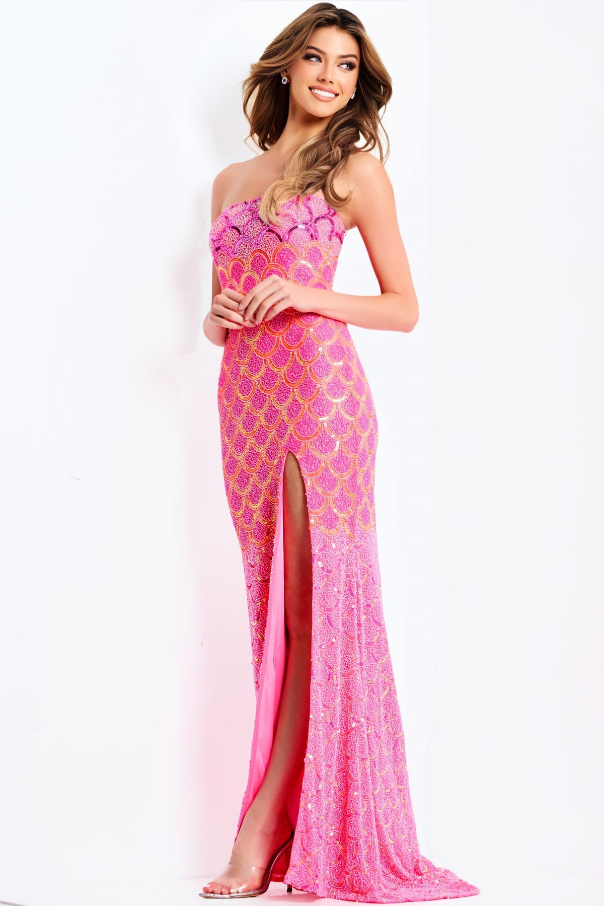Jovani 48620-ORANGE-FUSCHIA-F4