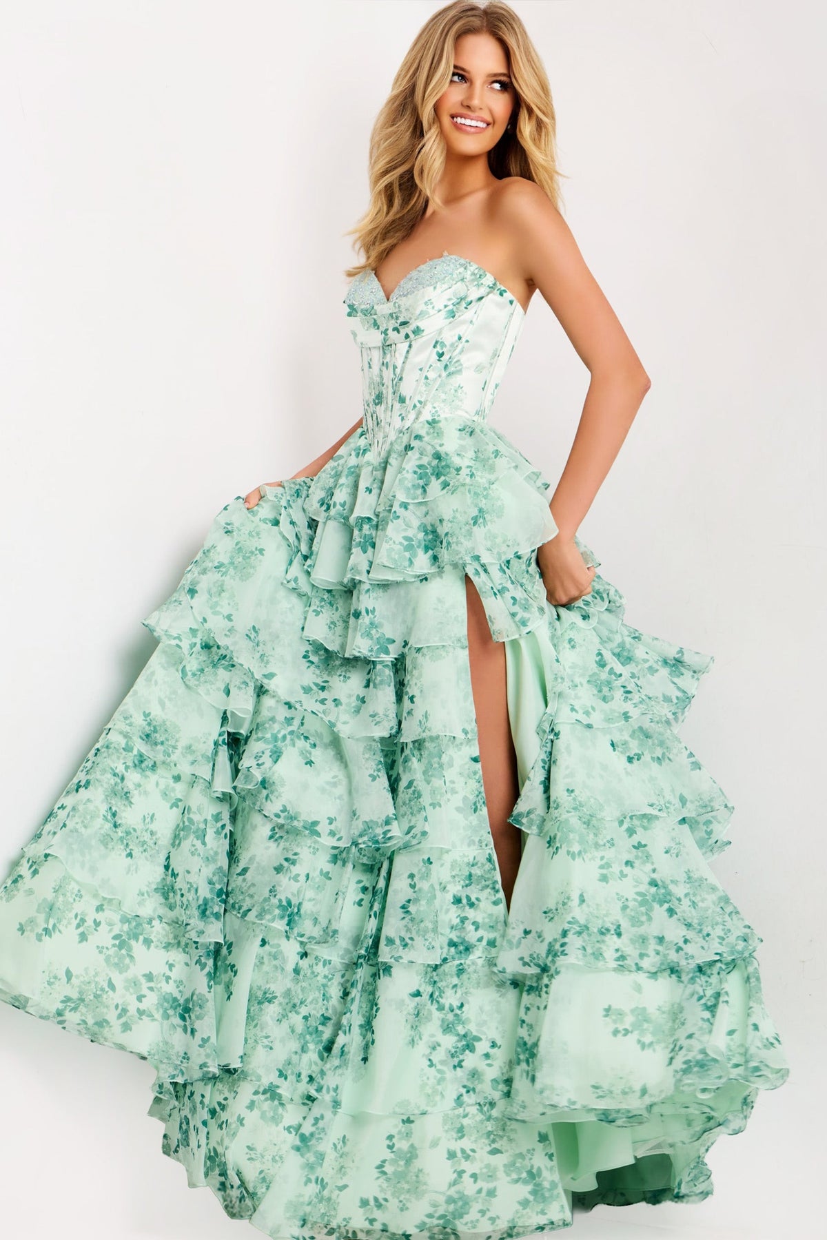 Jovani 48772-GREEN-PRINT-F2