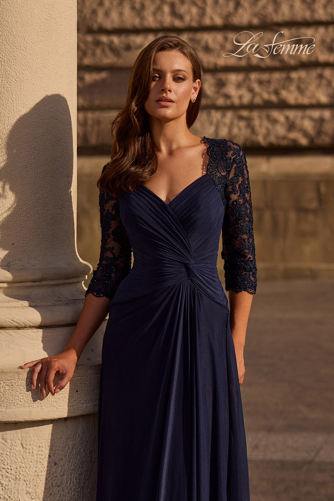 La Femme 23244 in Navy, front view, editorial photo