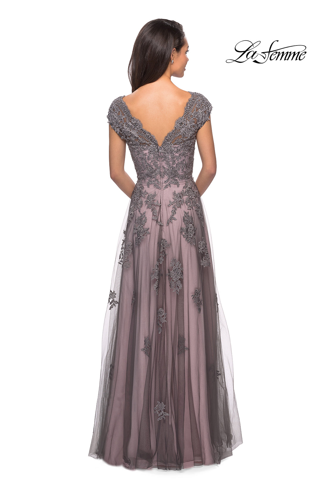 La Femme 23449 in PinkGray, back view
