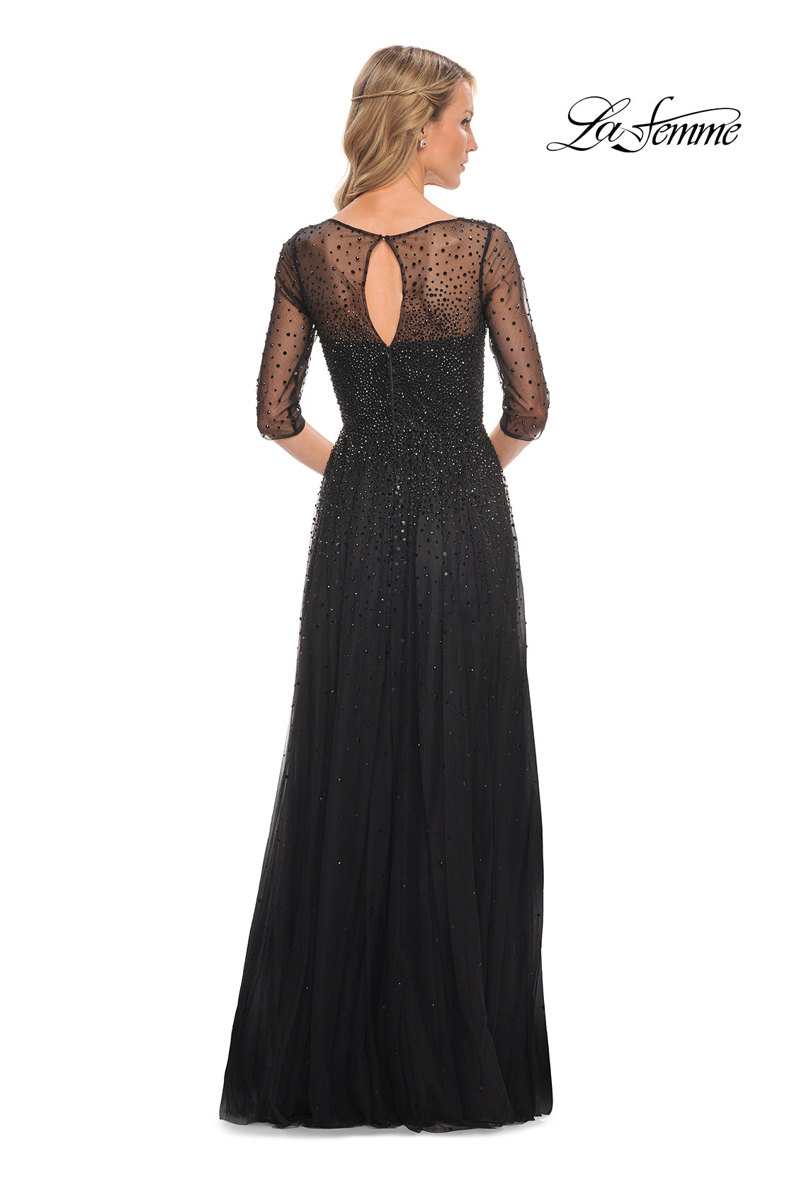 La Femme 24894 in Black, back view