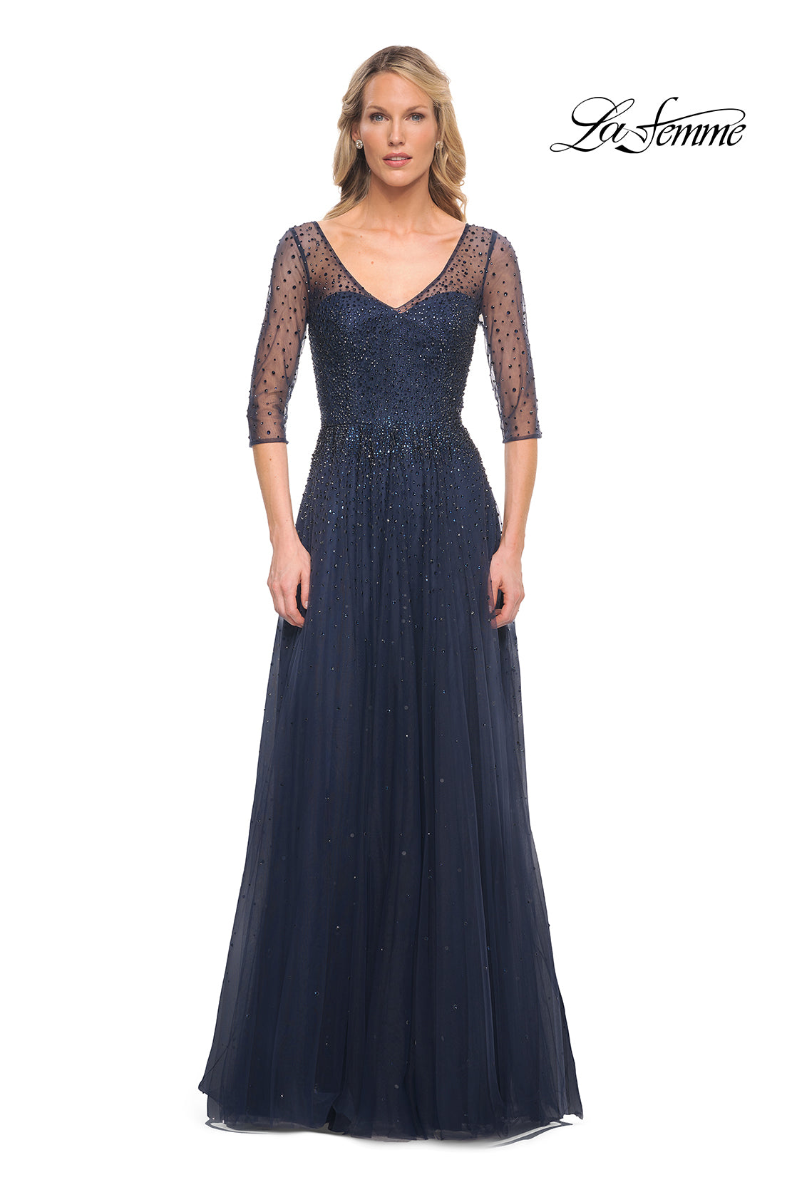 La Femme 24894 in Navy, front view