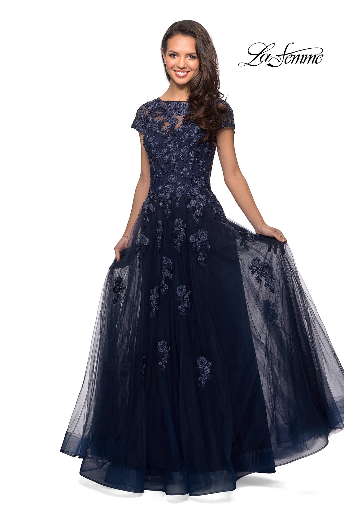La Femme 26907 in Navy, front view