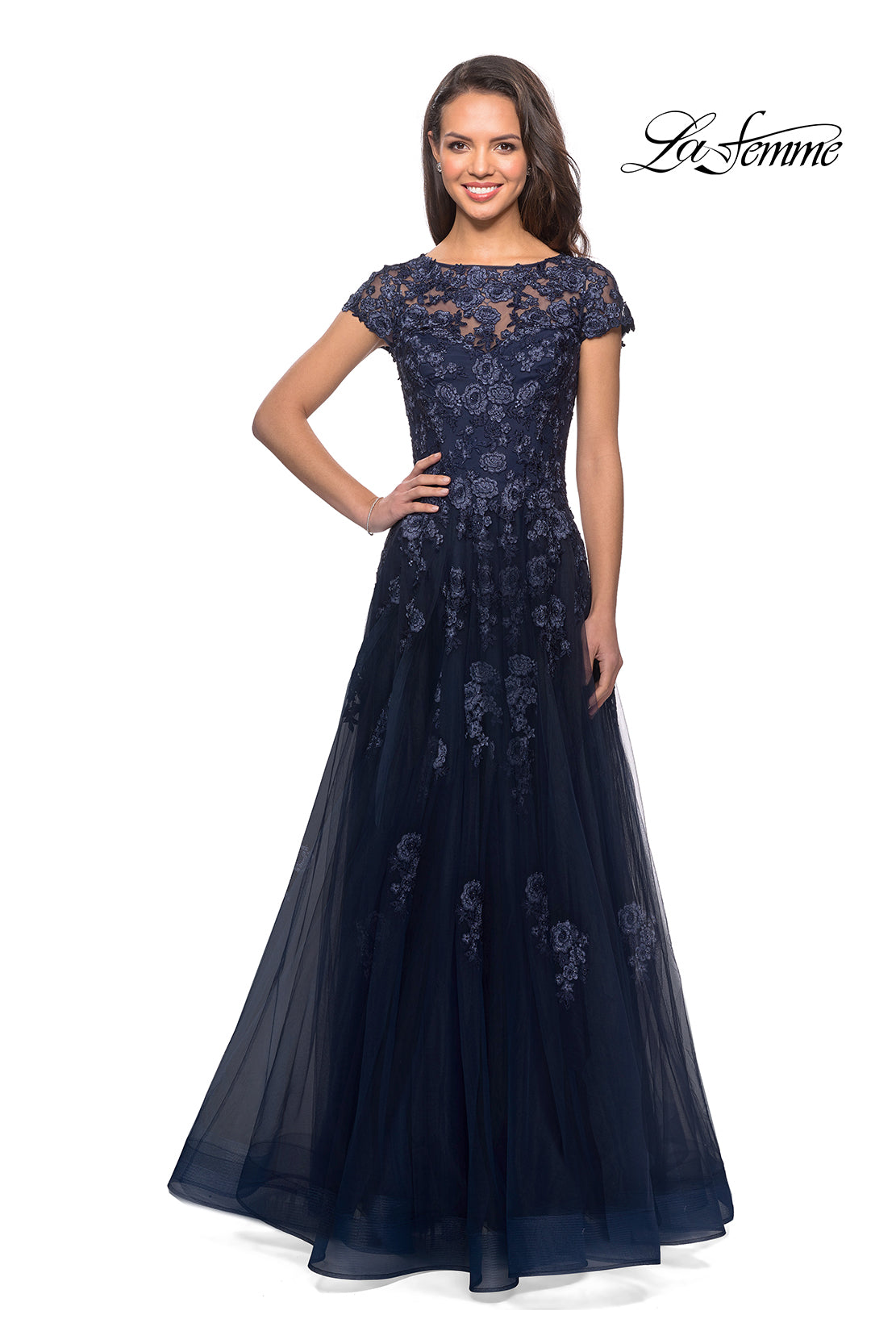 La Femme 26907 in Navy, front view