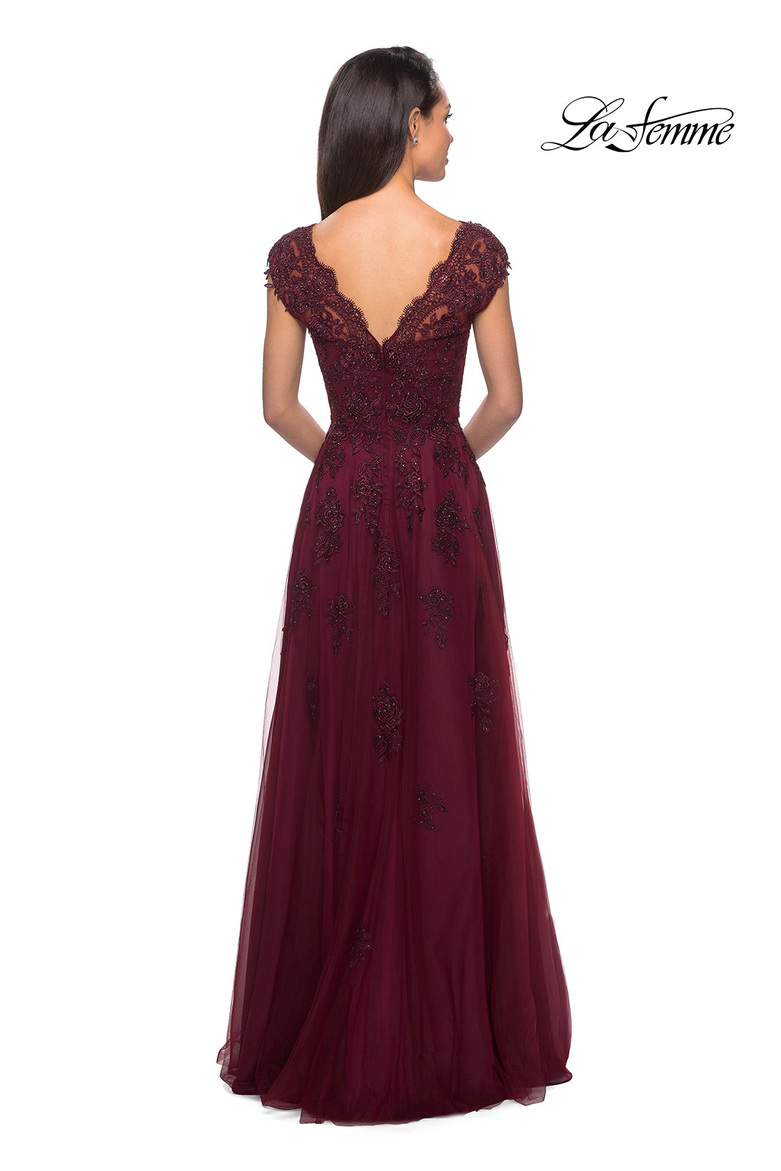La Femme 26942 in Burgundy, back view