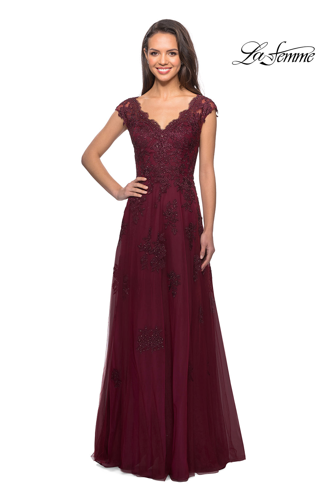 La Femme 26942 in Burgundy, front view