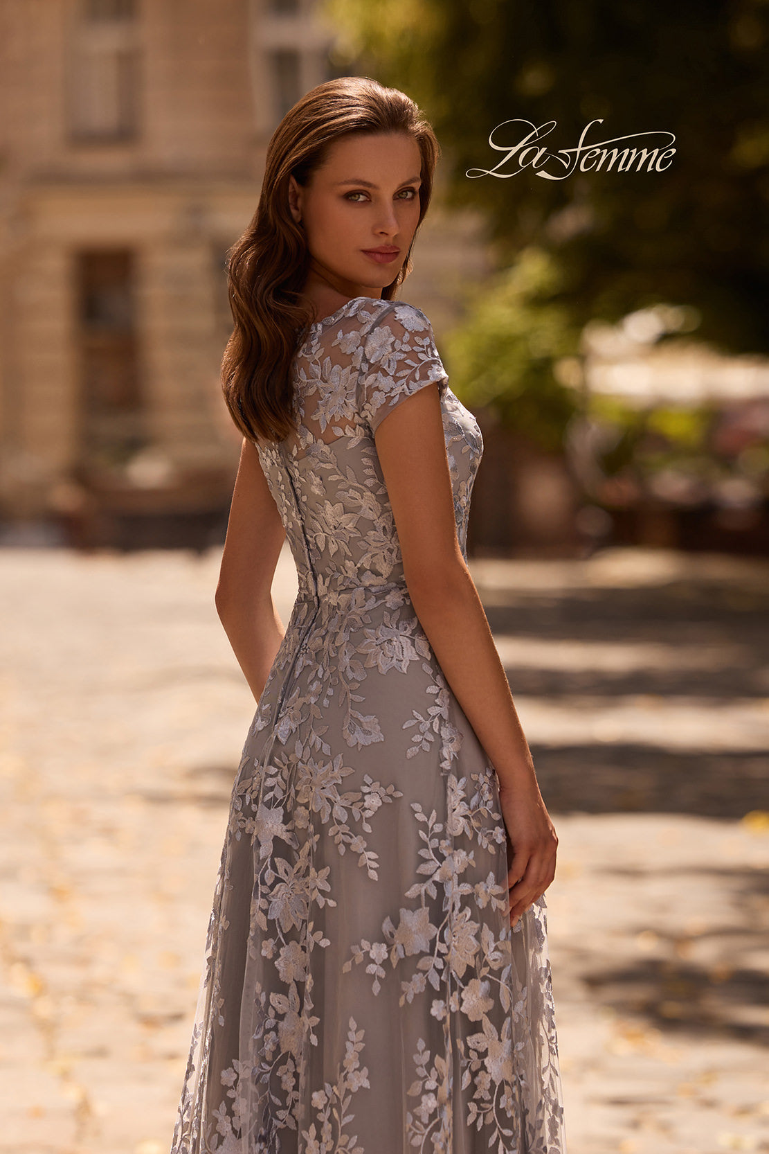 La Femme 27870 in Platinum, back view, editorial photo